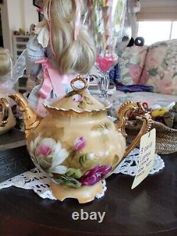 Cabbage Rose Lefton Tea Pot Set 3 pc