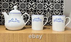 Cafe Paris Set Les Résidences de Bernardaud France Cups Mugs (2) And Teapot