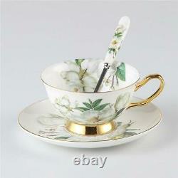 Camellia Bone China Coffee Set British Porcelain Tea Set Ceramic Pot