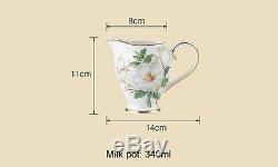 Camellia Porcelain Coffee Pot Tea set Ceramic Teapots Cream Sugar pot cup saucer