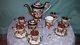 Capodemonte Coffee Demitasse Espresso Set 17 Pc Cups Saucers Pot Sugar Creamer