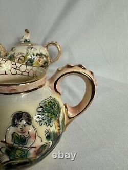 Capodimonte 12 Piece Tea Set Tea Pot, Tea Cups + Saucers & Creamer