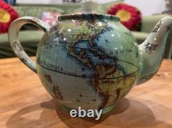 Cardews Terestrial Globe Teapot And 4 Mugs