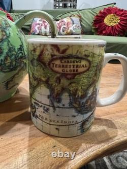 Cardews Terestrial Globe Teapot And 4 Mugs