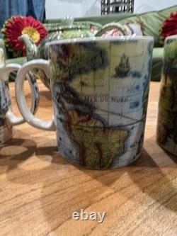 Cardews Terestrial Globe Teapot And 4 Mugs