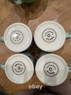 Cardews Terestrial Globe Teapot And 4 Mugs