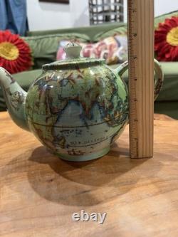 Cardews Terestrial Globe Teapot And 4 Mugs