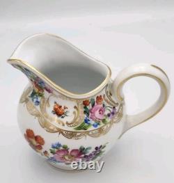 Carl Thieme Dresden Saxony Porcelain Chocolate Tea Pot & Cream & Sugar Antique