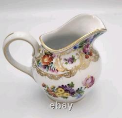 Carl Thieme Dresden Saxony Porcelain Chocolate Tea Pot & Cream & Sugar Antique