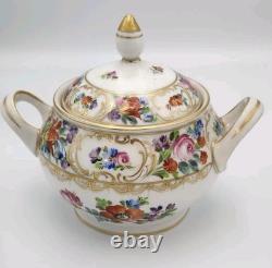 Carl Thieme Dresden Saxony Porcelain Chocolate Tea Pot & Cream & Sugar Antique