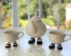 Carlton Ware England Walking Teapot Lustre Vintage Tea Pot and Cups 1970's