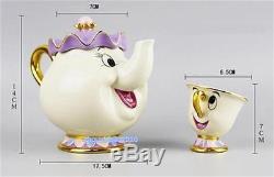 Cartoon Beauty And The Beast Teapot Mug Mrs. Potts Chip Tea Pot and Cup Set 2Pcs