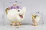 Cartoon Beauty And The Beast Teapots Mug Mrs. Potts Chip Tea Pot And Cup Set New