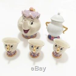 Cartoon Beauty & The Beast Teapot Mug Mrs. Potts Chip Tea Pot Cup Sugar Bowl Set
