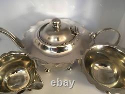 Cased Batchelor Teapot Set For One 3 piece Silver c1920s Sugar Bowl Creamer Jug