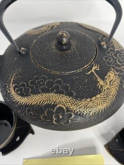 Cast Iron Japanese Dragon FULL Tea Set Made in Japan Excellent Quality! Teavana