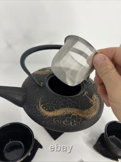 Cast Iron Japanese Dragon FULL Tea Set Made in Japan Excellent Quality! Teavana