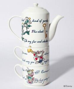 Cath Kidston Disney Alice In Wonderland Teapot Mug Set White Tableware Japan F/S