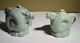 Celedon Pottery Dragon Carved Tea Pot Set Of 2 Different Sizes