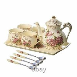 Ceramic Tea Set, Vintage Tea Set With Teapot, Pretty Tea set Service for 4