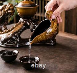 Ceramic Teapot with Infuser Semi Automatic Tea Set Magic Teapot with 8 cups