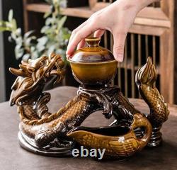 Ceramic Teapot with Infuser Semi Automatic Tea Set Magic Teapot with 8 cups