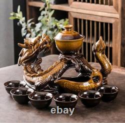 Ceramic Teapot with Infuser Semi Automatic Tea Set Magic Teapot with 8 cups