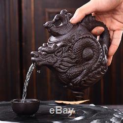 Ceramic teapot Tea pot Dragon Phoenix Tea kettle tea infuser purple clay tea set