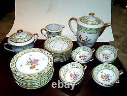 Chastagner & Co Limoges France Tea Set For 8 Pot Creamer Sugar Cup Saucers Plate