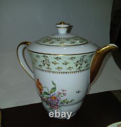 Chastagner & Co Limoges France Tea Set For 8 Pot Creamer Sugar Cup Saucers Plate