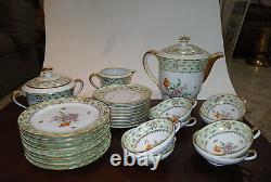 Chastagner & Co Limoges France Tea Set For 8 Pot Creamer Sugar Cup Saucers Plate