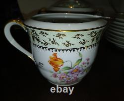 Chastagner & Co Limoges France Tea Set For 8 Pot Creamer Sugar Cup Saucers Plate