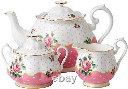 Cheeky Pink 3-Piece (Teapot, Sugar & Creamer) Set, Multi