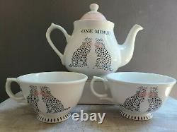 Cheetahs Yvonne Ellen Studio London Magenta One More Teapot w Two Cups Set Pink