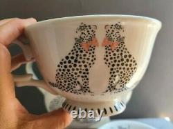 Cheetahs Yvonne Ellen Studio London Magenta One More Teapot w Two Cups Set Pink