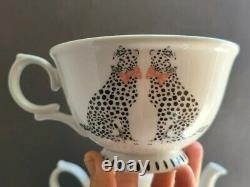 Cheetahs Yvonne Ellen Studio London Magenta One More Teapot w Two Cups Set Pink