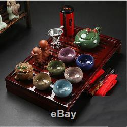 China Kung Fu Tea Set Drinkware Purple Clay ceramic Tea pot Cup Infuser Tea Tray