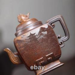 China Yixing Zisha Teapot 380cc Square Pot High-end Tea Set