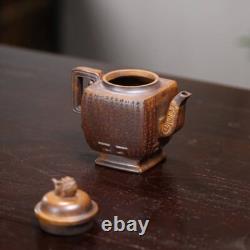 China Yixing Zisha Teapot 380cc Square Pot High-end Tea Set