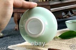 China kungfu tea set handpainted underglaze tea pot fish carved cups Teapot