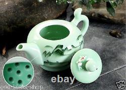 China kungfu tea set handpainted underglaze tea pot fish carved cups Teapot