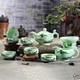 China Kungfu Tea Set Handpainted Underglaze Tea Pot Fish Carved Cups Teapot Set