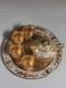 Chinese Antique Shell Porcelain Gold Plated Tea Pot, Cup, And Plate Set