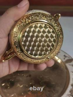 Chinese Antique Shell Porcelain Gold Plated Tea Pot, Cup, and Plate Set