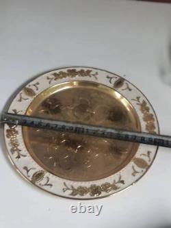 Chinese Antique Shell Porcelain Gold Plated Tea Pot, Cup, and Plate Set