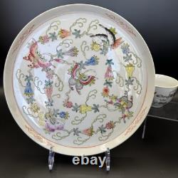 Chinese Butterfly Tea Set Hand painted Teapot/2 Teacups/2 Bowls/Plate