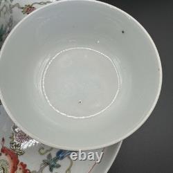 Chinese Butterfly Tea Set Hand painted Teapot/2 Teacups/2 Bowls/Plate