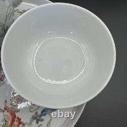 Chinese Butterfly Tea Set Hand painted Teapot/2 Teacups/2 Bowls/Plate