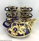 Chinese Dragon Gold Plated Tin Inlay Blue Porcelain Tea Set For 6 Jin Xiang Yu