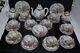 Chinese Eggshell Porcelain 37 Piece Tea Pot Set Hand Painted Signed